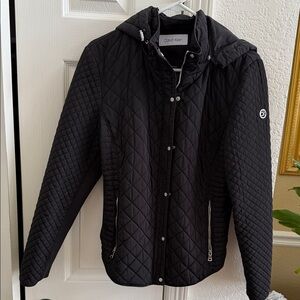 Calvin Klein Black Quilted Hooded Jacket